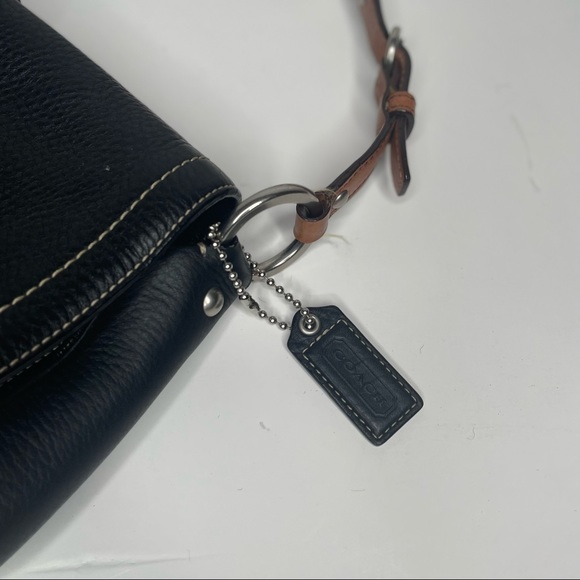 Coach Chelsea Black Pebbled Leather Shoulder Bag Purse - Picture 6 of 9